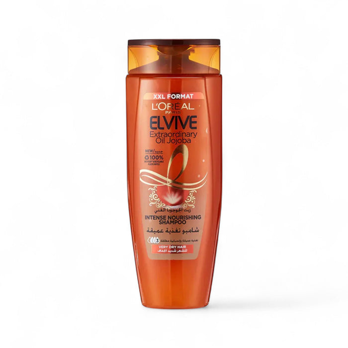 L'Oréal Elvive Extraordinary Oil Jojoba Shampoo XXL – golden bottle for very dry hair enriched with jojoba and coconut oil for deep hydration and shine