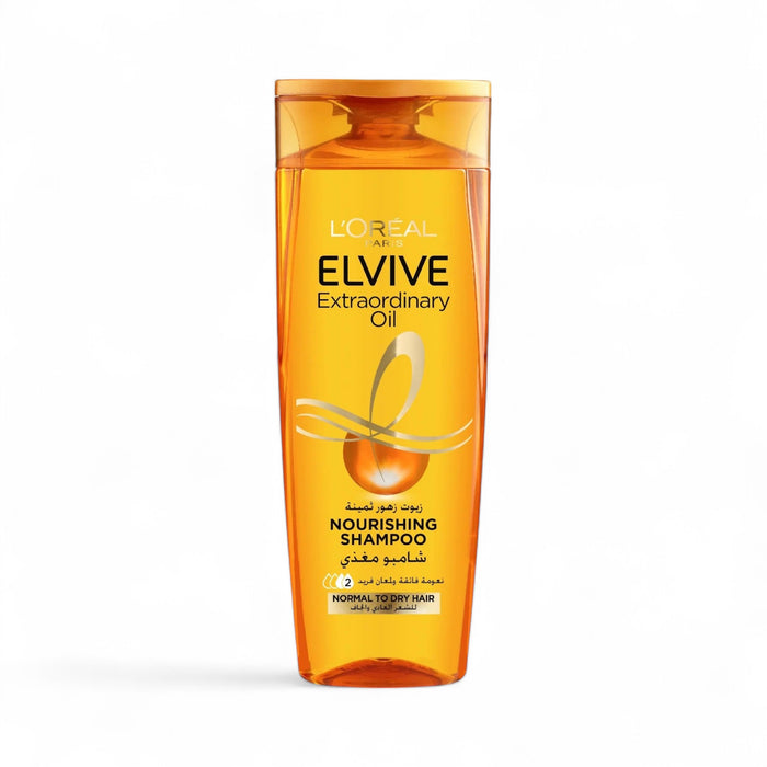 L'Oréal Elvive Extraordinary Oil Shampoo – golden bottle for normal to dry hair, enriched with 6 precious flower oils for softness and shine