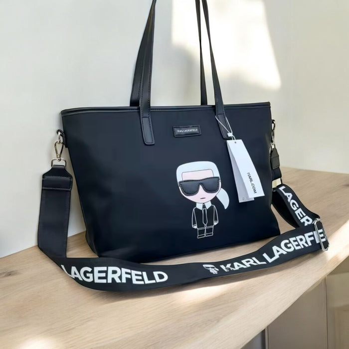 Women's black tote bag in Karl Lagerfeld style – SpotNGrab Lebanon