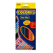 12-piece Colors New Elite colored pencil set displayed in its original retail packaging on Spotngrab Lebanon.