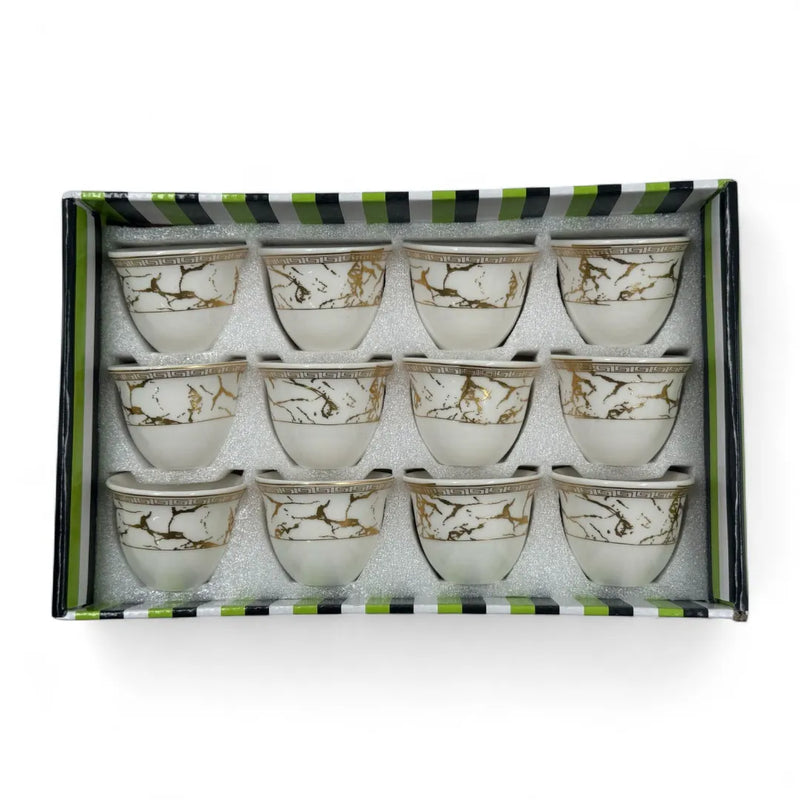 Luxury gold and white porcelain coffee set on Spotngrab Lebanon.