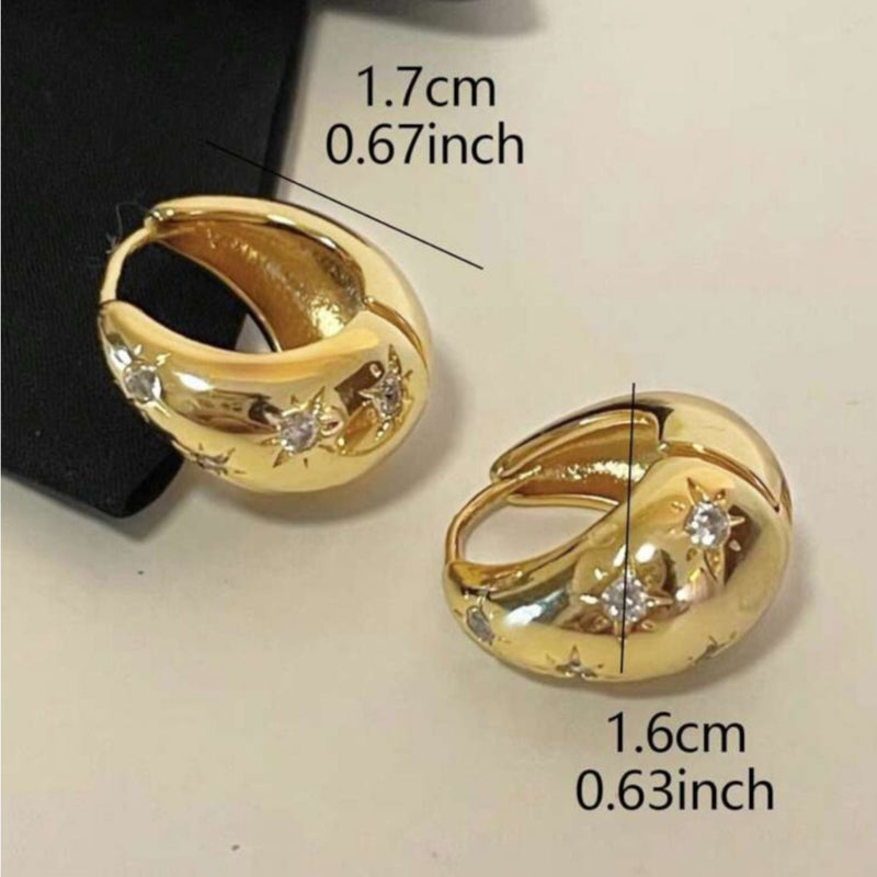 Gold geometric earrings with rhinestone detail in bold hip-hop style shop at spotngrab lebanon