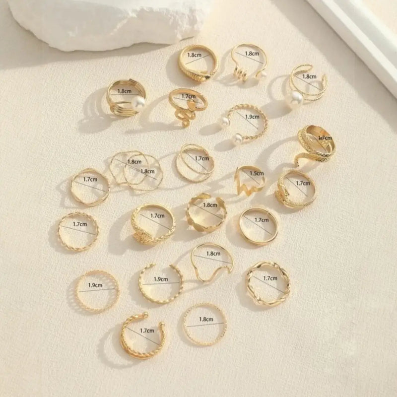 23 gold-tone rings with faux pearl accents in assorted sexy, stackable designs shop at spotngrab lebanon 