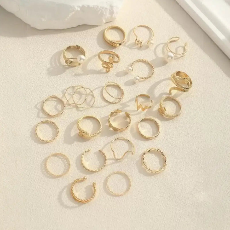 23 gold-tone rings with faux pearl accents in assorted sexy, stackable designs shop at spotngrab lebanon 