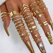 30 pcs rhinestone ring set in gold – SpotNGrab Lebanon