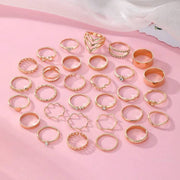 30 pcs rhinestone ring set in gold – SpotNGrab Lebanon
