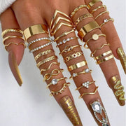 30 pcs rhinestone ring set in gold – SpotNGrab Lebanon