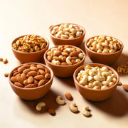 A set of six hand-sized terracotta clay serving bowls showing a matte natural earth finish and a smooth shiny glaze on the inside on Spotngrab Lebanon.