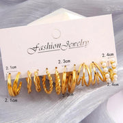 6 pairs faux pearl hoop earrings in gold – SpotNGrab Lebanon