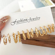 6 pairs geometric twisted wire hoop earrings – SpotNGrab Lebanon