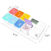 7-day weekly pill organizer with colorful daily compartments numbered 1 through 7 and a digital timer on Spotngrab Lebanon.
