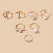 7 pcs faux pearl ring set with rhinestones – SpotNGrab Lebanon