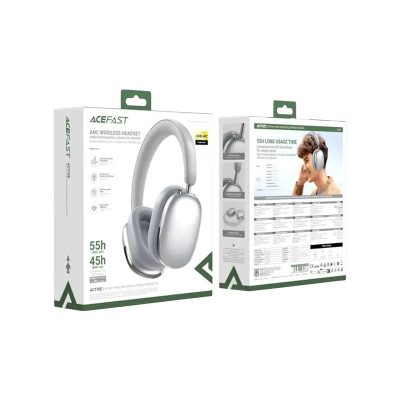 AceFast H9 ANC wireless over-ear headphones displaying soft memory foam ear cushions on Spotngrab Lebanon.