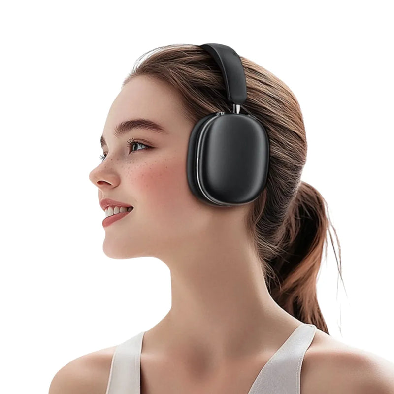 A person wearing the AceFast H9 active noise cancelling headset while listening to music on a daily commute available at Spotngrab Lebanon.