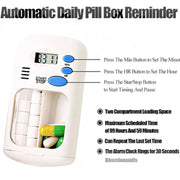 Automatic daily pill box reminder with digital timer, alarm buttons, and pull-out drawer on Spotngrab Lebanon.