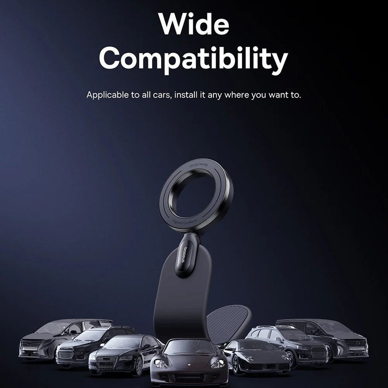 Baseus BS-CW02 Go Series 360° Magnetic Car Phone Mount compatible in Black – strong rotating holder for cars, available at SpotNGrab Lebanon.