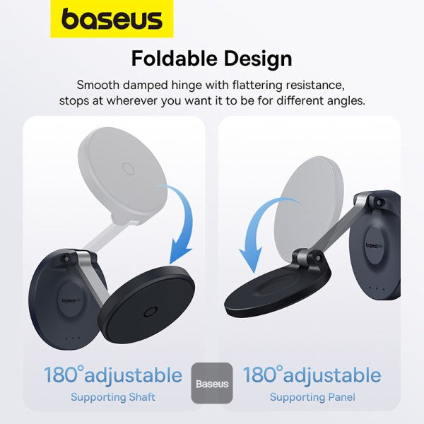 Baseus MagPro Magnetic Foldable Phone Mount in Black – compact, hands-free phone holder available at SpotNGrab Lebanon