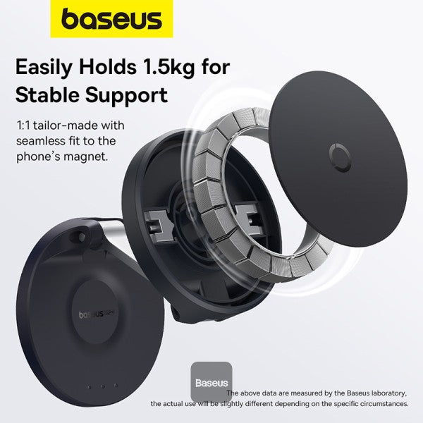 Baseus MagPro Magnetic Foldable Phone Mount in Black – compact, hands-free phone holder available at SpotNGrab Lebanon