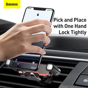 Baseus Mr Hui Gravity Car Mount in Black – smart, one-hand phone holder for cars, available at SpotNGrab Lebanon.