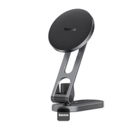 Baseus T-Space Folding Magnetic Car Mount in Frost Silver – sleek metal phone holder for cars, available at SpotNGrab Lebanon.