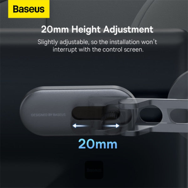 Baseus T-Space Folding Magnetic Car Mount in Frost Silver – sleek metal phone holder for cars, available at SpotNGrab Lebanon.