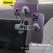 Baseus T-Space Folding Magnetic Car Mount in Frost Silver – sleek metal phone holder for cars, available at SpotNGrab Lebanon.