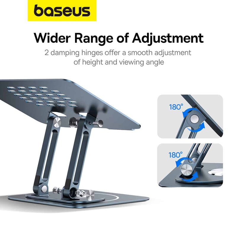 Baseus UltraStable Pro Series Laptop Stand in Space Grey – foldable, rotatable, and stable stand, available at SpotNGrab Lebanon.