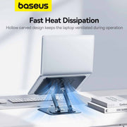 Baseus UltraStable Pro Series Laptop Stand in Space Grey – foldable, rotatable, and stable stand, available at SpotNGrab Lebanon.