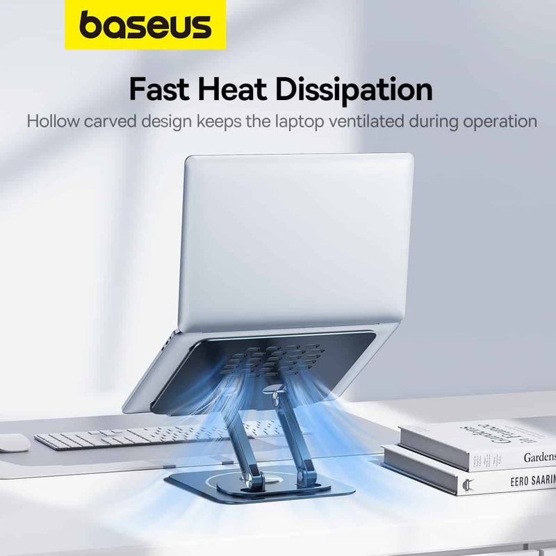 Baseus UltraStable Pro Series Laptop Stand in Space Grey – foldable, rotatable, and stable stand, available at SpotNGrab Lebanon.