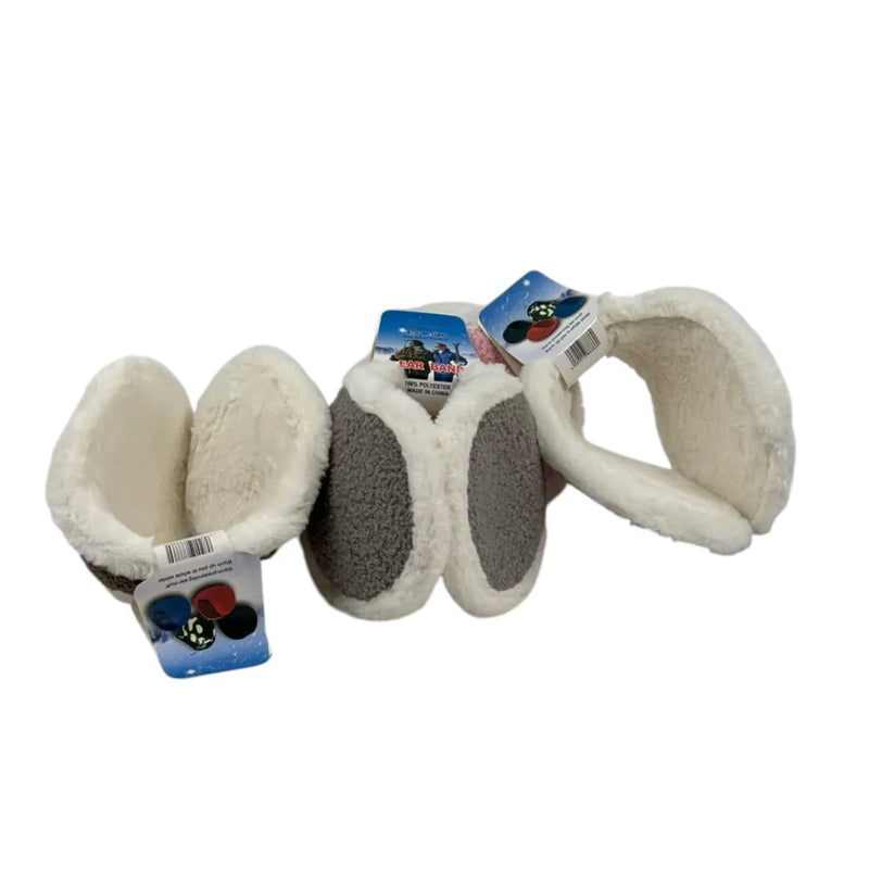 Behind-the-head plush winter earmuffs for women