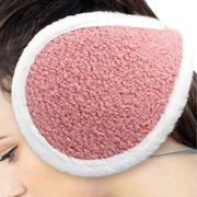 Behind-the-head plush earmuffs worn on the ear