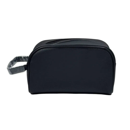 Close-up of the textured black PU leather surface and the side carrying handle on Spotngrab Lebanon.