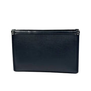 Black leather men's business clutch bag with a biometric fingerprint lock on Spotngrab Lebanon.