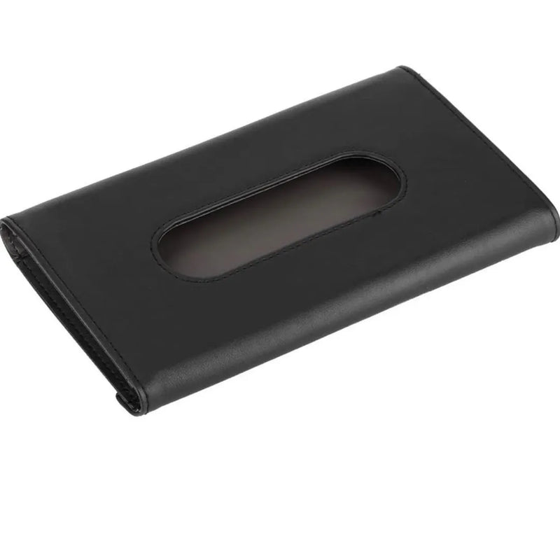 Black PU leather car tissue box holder sun visor on Spotngrab Lebanon.