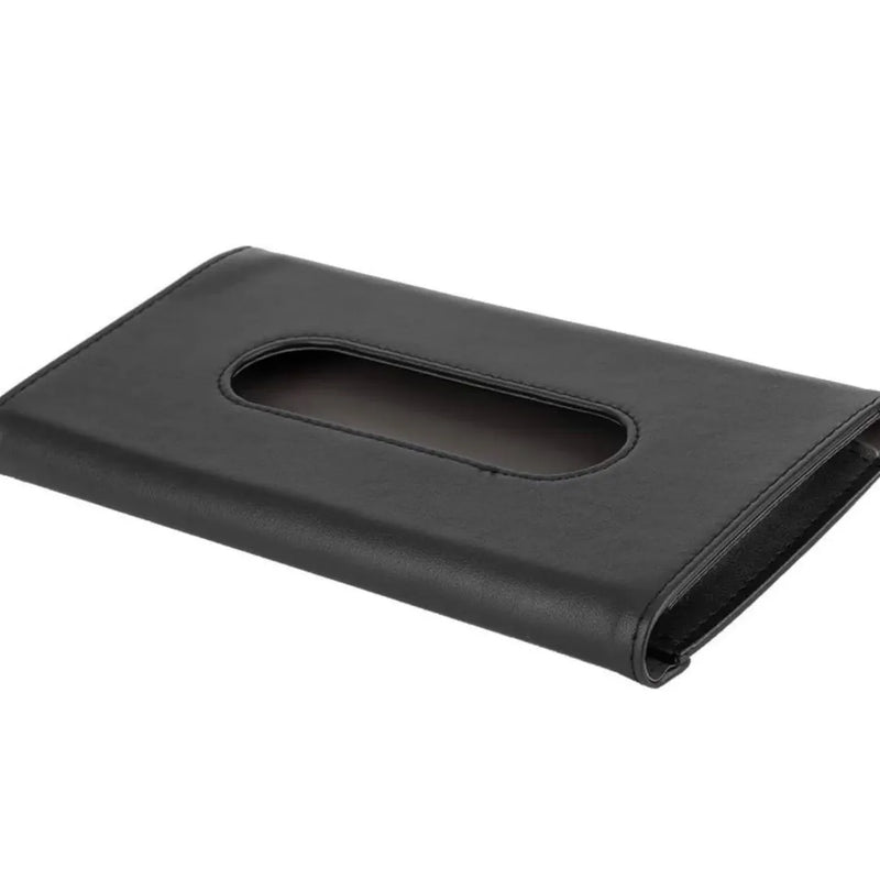 Black PU leather car tissue box holder sun visor on Spotngrab Lebanon.