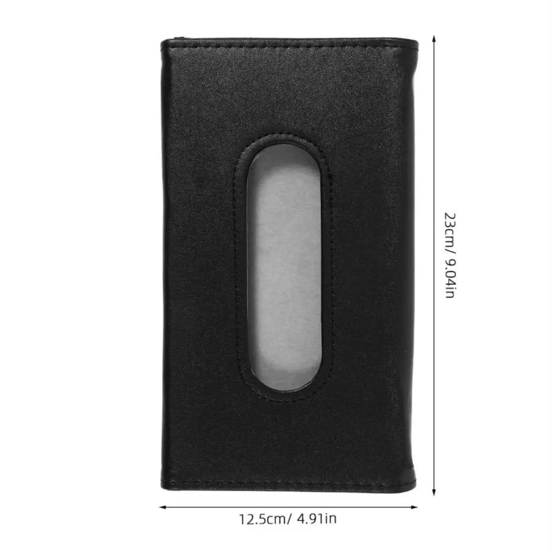 Black PU leather car tissue box holder sun visor on Spotngrab Lebanon.