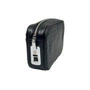 Black woven-leather smart clutch bag with a biometric fingerprint lock on Spotngrab Lebanon.
