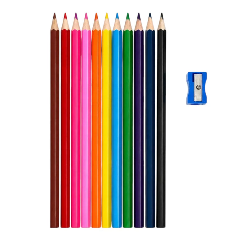 Box of Ploma 12 coloring pencils displayed next to their branded packaging box and included sharpener on Spotngrab Lebanon.