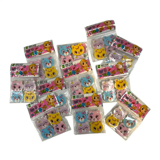 Cute cartoon animal mini erasers set in retail display box on SpotNGrab Lebanon