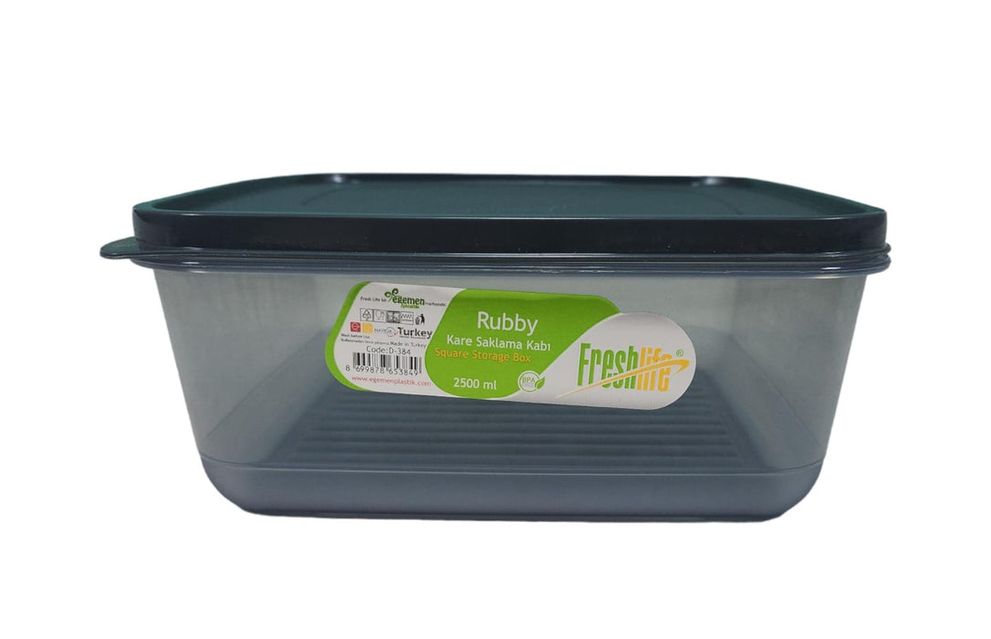 Square Storage Box With Lid 2500 ml