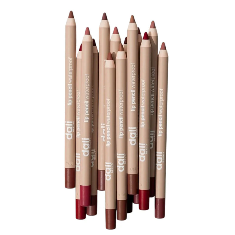 Dali Cosmetics Waterproof Lipliner pencil in Romantic Rose showing precision cap and tip on Spotngrab Lebanon.