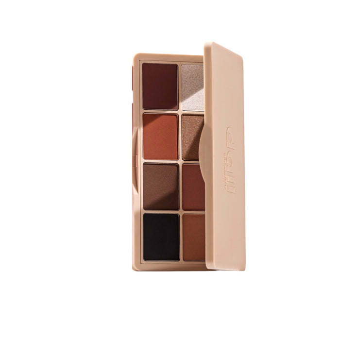 Dali Bare Essence Nude Eyeshadow Palette featuring 8 matte and shimmer nude tones in a sleek case – perfect for natural and glam looks