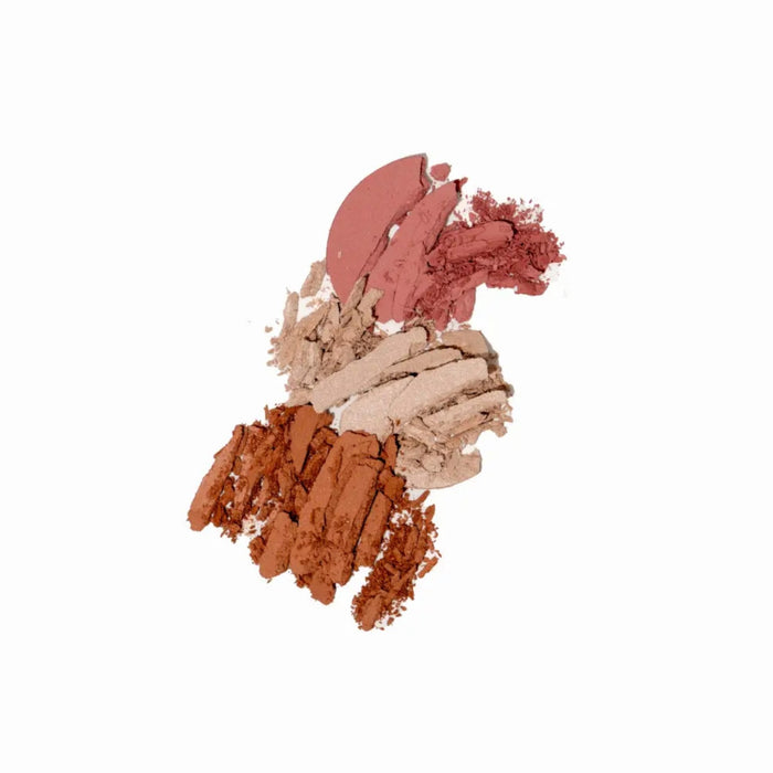 Dali Trio Face Palette with bronzer, blush, and highlighter in one compact for a radiant, sculpted glow
