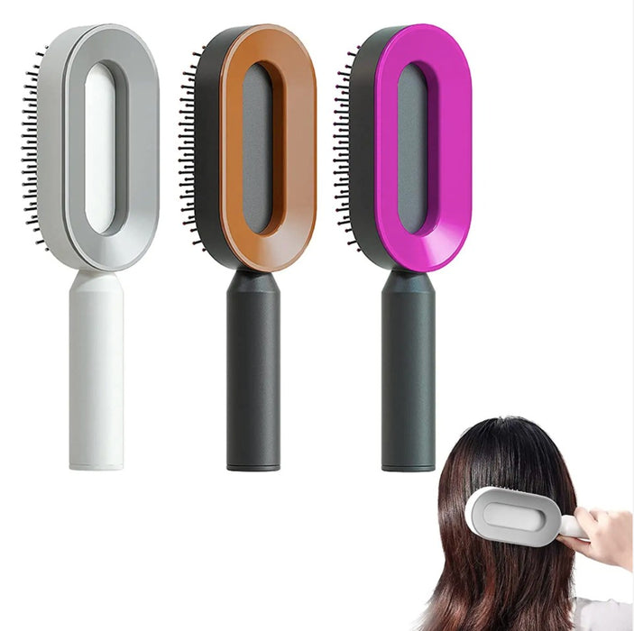 Easy Clean Hairdressing Brush Self Cleaning Hair Brush for Women