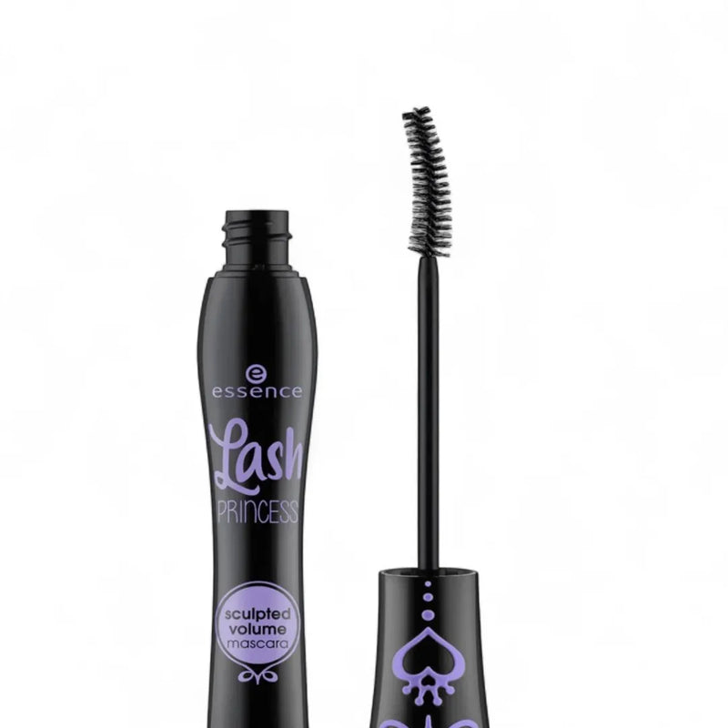 Essence Lash Princess Sculpted Volume Mascara – purple and black tube with curved sculpted brush for precise volume and bold lash definition