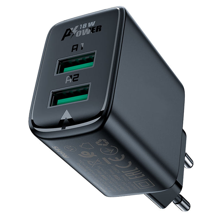 AceFast-A33-QC18w-dual-usba-port-wall-charger