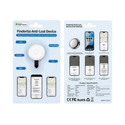 FinderGo Anti-Lost Device Smart GPS Tracker displaying its compact circular design and keyring attachment loop on Spotngrab Lebanon.