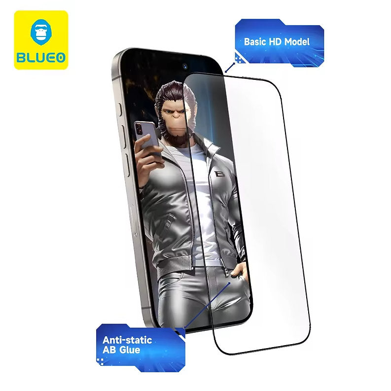 Blueo Full Cover HD Glass Screen Protector for iPhone 16 Pro 6.3 – anti-static, ultra-clear, scratch-resistant, at SpotNGrab Lebanon.
