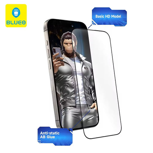 Blueo Full Cover HD Glass Screen Protector for iPhone 16 Pro 6.3 – anti-static, ultra-clear, scratch-resistant, at SpotNGrab Lebanon.