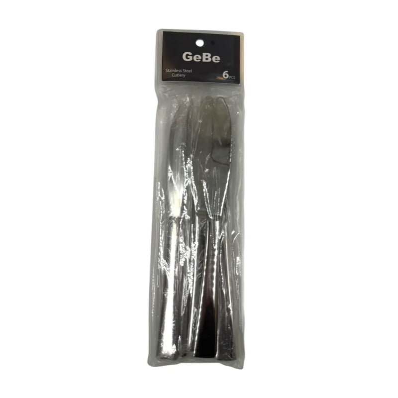 GeBe 6-piece stainless steel dinner knives set packaged in protective pouch on SpotNGrab Lebanon